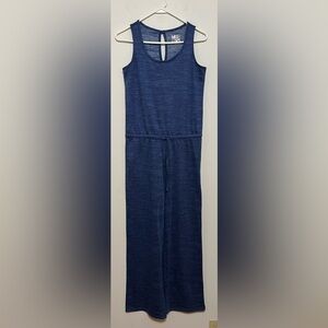Muk Luks Womens Blue French Terry Tank Romper Loungewear Jumpsuit XS O1